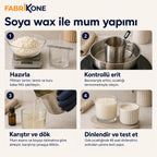 Yaprak soya wax ile mum yapımı: hazırlama, kontrollü eritme, döküm ve dinlendirme
