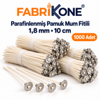 Fabrikone 1,8 mm parafinlenmiş pamuk mum fitili – 10cm 1000 adet