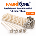 Fabrikone 1,8 mm parafinlenmiş pamuk mum fitili – 10cm 500 adet