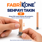 Ahşap mum fitili kullanım rehberi 1: fitili metal sehpaya takma. Sehpasız seçenekte sehpa ayrıca temin edilir.
