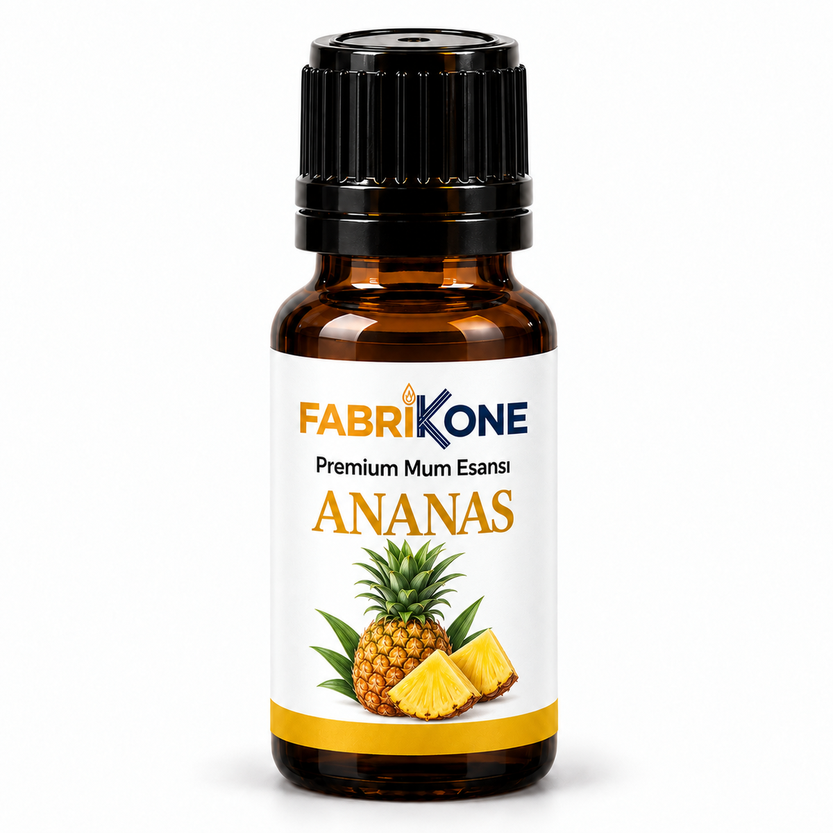Fabrikone Ananas Premium Mum Esansı, 5, 10 ve 20 ml seçenekleri için amber cam şişe
