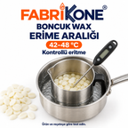 Boncuk Wax teknik bilgi: erime aralığı 42–48 °C; kontrollü eritme ve reçeteye göre test.