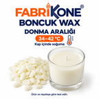 Boncuk Wax teknik bilgi: donma aralığı 34–42 °C; kap içinde soğuma ve reçeteye göre test.