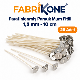 Parafinlenmiş Pamuk Mum Fitili 1,2 mm – 3-4 cm Muma Uygun (10 / 25 cm)