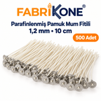 Fabrikone parafinlenmiş pamuk mum fitili 1,2 mm, 10 cm, 500 adet