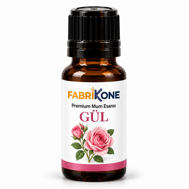 Fabrikone Gül Premium Mum Esansı, 5, 10 ve 20 ml seçenekleri için amber cam şişe