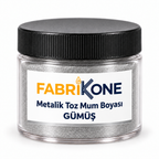 Gümüş Metalik Toz Mum Boyası — siyah kapaklı mika kavanoz