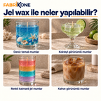 Jel wax ile deniz temalı, kokteyl, renkli katmanlı ve kahve görünümlü mum tasarımları