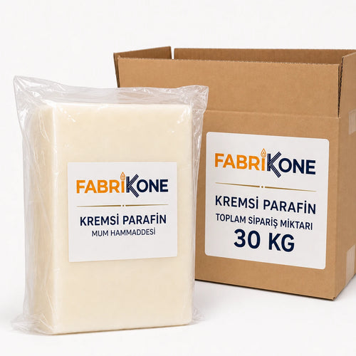 Kremsi parafin 30 kg toplam sipariş miktarı, poşet ve koli