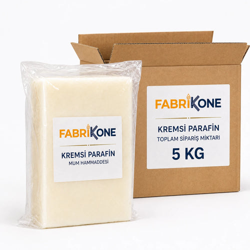 Kremsi parafin 5 kg, poşet ambalaj ve gönderim kolisi
