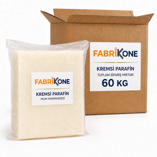 Kremsi parafin 60 kg toplam sipariş miktarı, poşet ve koli