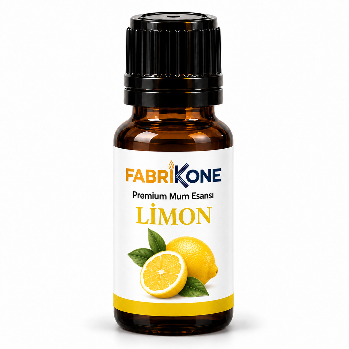 Fabrikone Limon Premium Mum Esansı, 5, 10 ve 20 ml seçenekleri için amber cam şişe