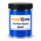 Mavi Toz Mum Boyası — siyah kapaklı plastik kavanoz