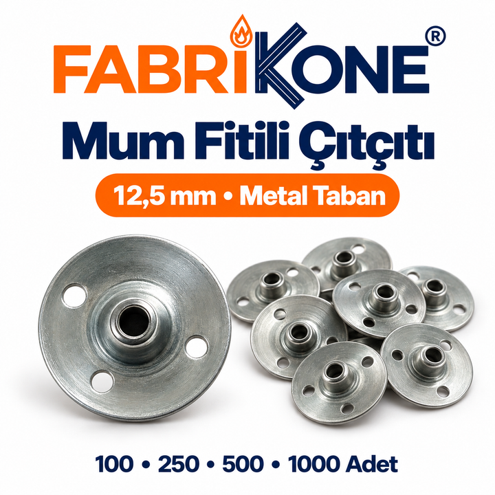 Mum Fitili Çıtçıtı | 12,5 mm Metal Taban