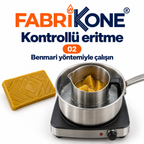 Organik Bal Mumu için kontrollü eritme; iç eritme kabı su banyosunda, benmari yöntemi.
