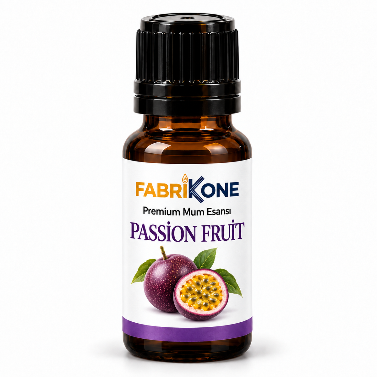 Fabrikone Passion Fruit Premium Mum Esansı, 5, 10 ve 20 ml seçenekleri için amber cam şişe