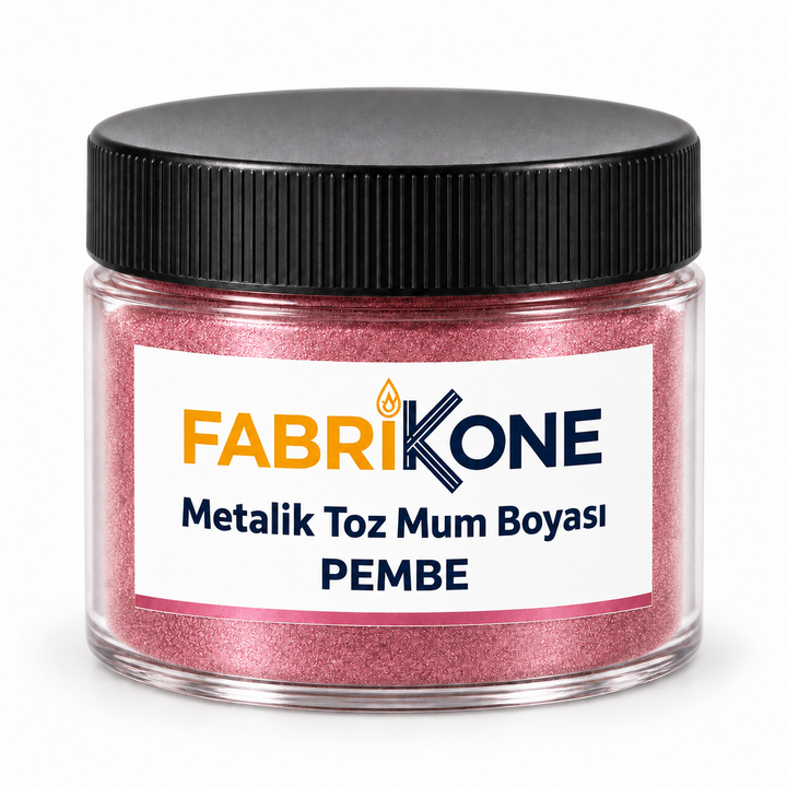 Pembe Metalik Toz Mum Boyası (5–100 g)