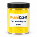 Sarı Toz Mum Boyası — siyah kapaklı plastik kavanoz