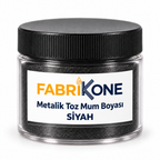 Siyah Metalik Toz Mum Boyası — siyah kapaklı mika kavanoz