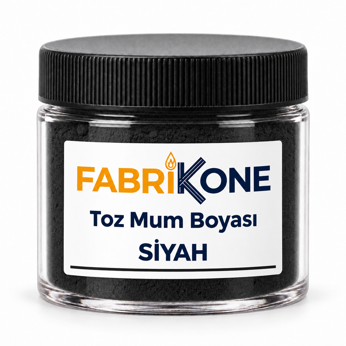 Siyah Toz Mum Boyası — siyah kapaklı mika kavanoz