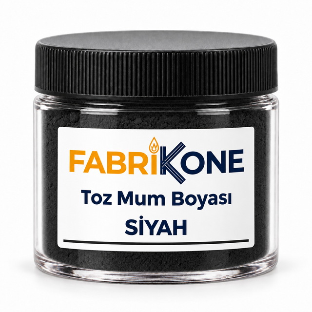Siyah Toz Mum Boyası — siyah kapaklı mika kavanoz