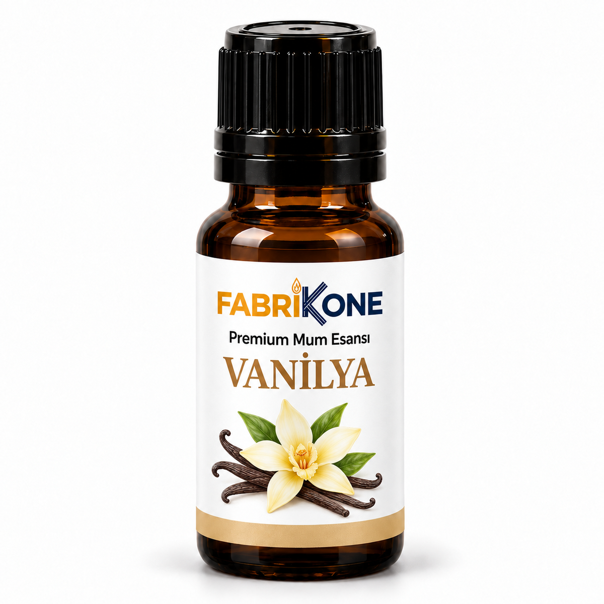 Fabrikone Vanilya Premium Mum Esansı, 5, 10 ve 20 ml seçenekleri için amber cam şişe