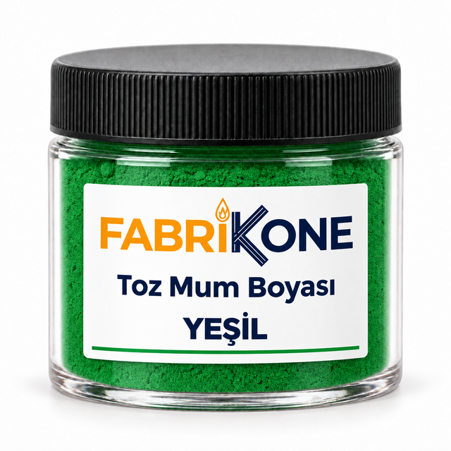 Yeşil Toz Mum Boyası — siyah kapaklı mika kavanoz